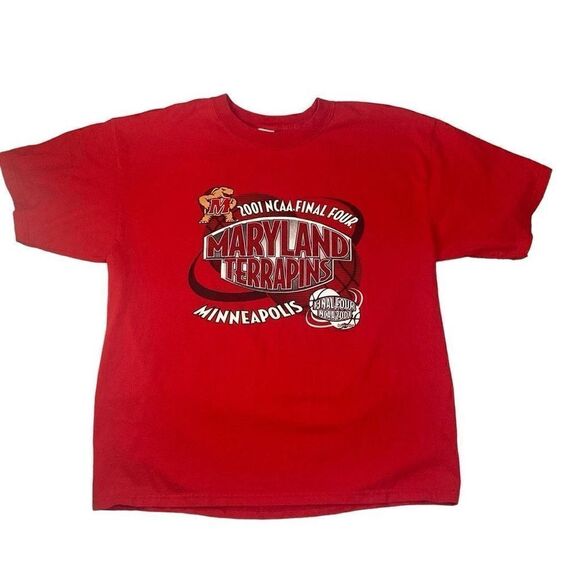 Vintage 2001 NCAA Final Four Maryland Terrapins Red Shirt Men’s XL Twin Cities - Picture 1 of 9